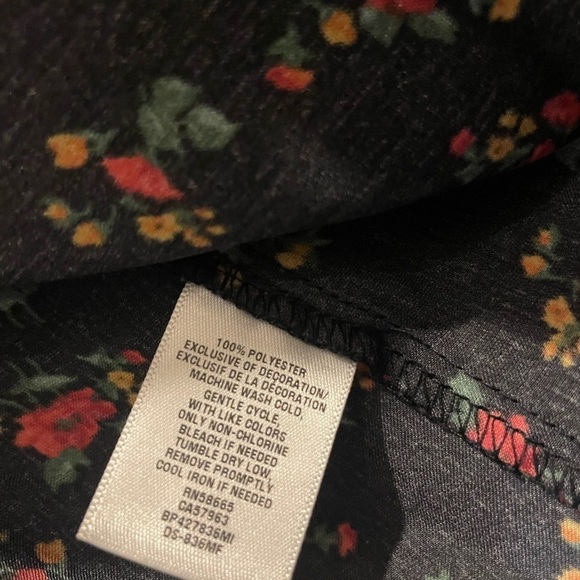 BP Black Floral Scallop Detail Women's Top - Picture 4 of 5